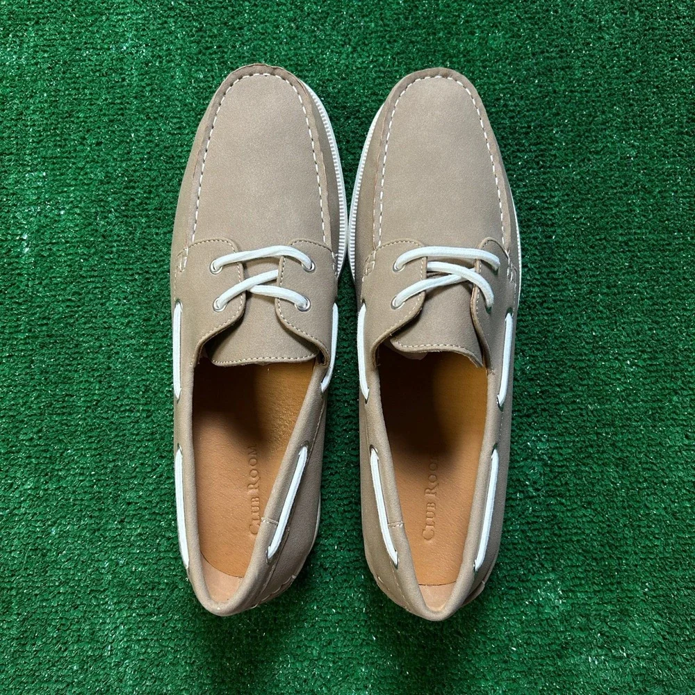 Club Room Elliot Boat Shoes Taupe Nautical Casual Loafers Mens Size 11M